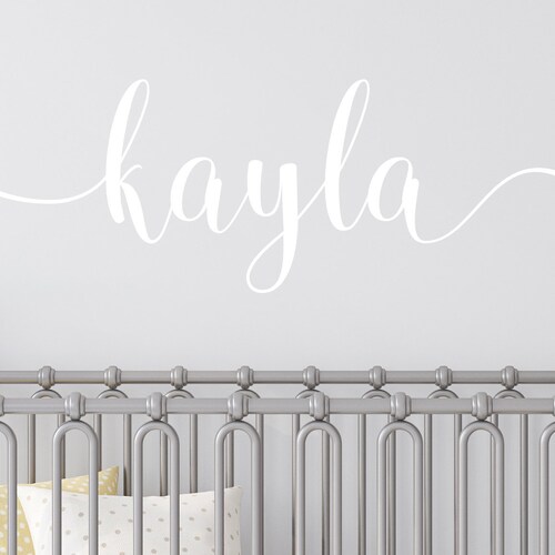 Name Wall Decal Girl Nursery Wall Decal Personalized Name Etsy
