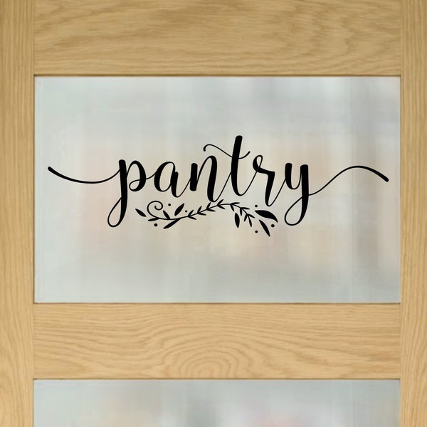 Pantry Vinyl Decal - Pantry Door Decal - Glass Door Decal - Farmhouse Decor Rustic Country - Pantry Wall Decal - Kitchen Wall Decor KQ003