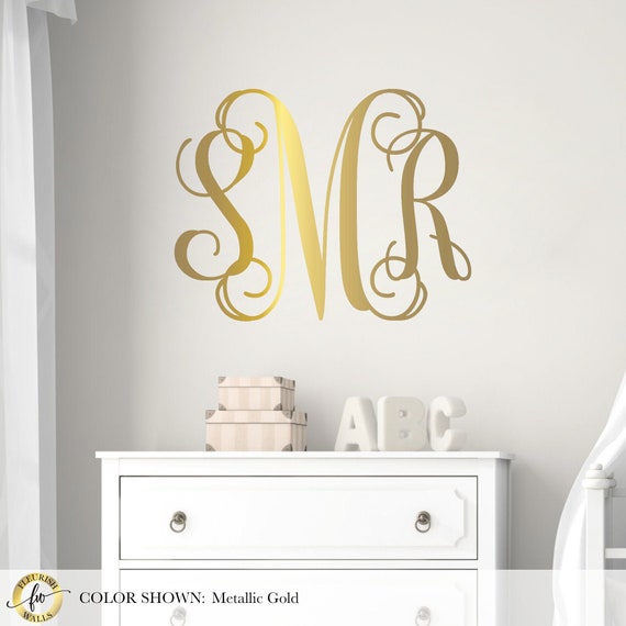 Monogram wall decal deals