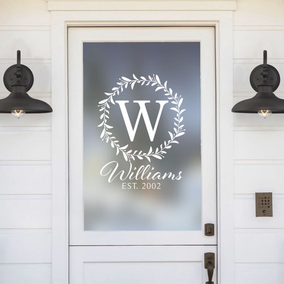 Front Door Decal Personalized Storm Door Decal Family Monogram Front Door Monogram Custom Family Wall Decal Family Name Wall Decal