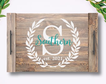 Noodle Board Decal Personalized Name Wreath Monogram Decal Family Last Name Decal Initial Wall Decal Front Door Decal DIY Wedding Sign Decal