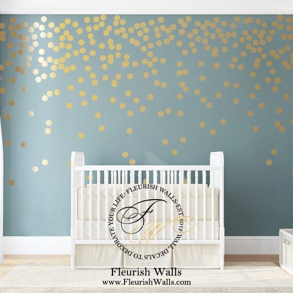 Gold Wall Dots Decal Gold Polka Dot Wall Decals Girls Room Etsy