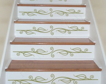 Vinyl Stair Decals for Staircase Riser Decor - Decorative Stair Riser Decal - Stair Stickers Decal - Staircase Decals SET OF FIVE (5) ST003