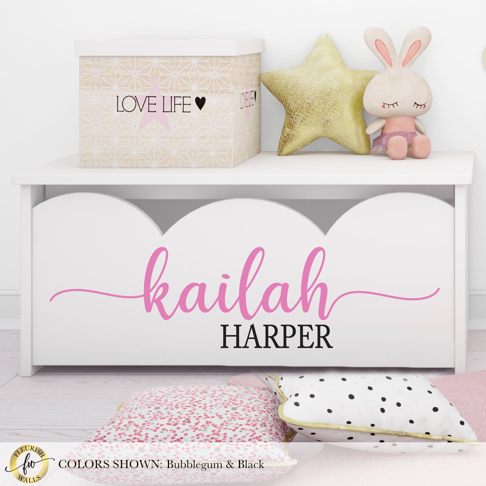 Toy Box Name Decal Personalized Toybox Decal Vinyl Decals for Etsy