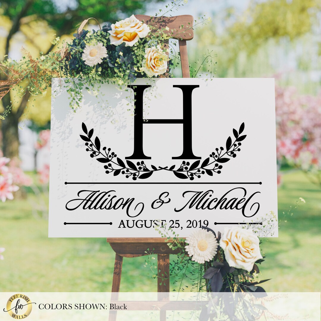 Wedding Sign Decal DIY Personalized Wedding Decor Decal Mirror Decal