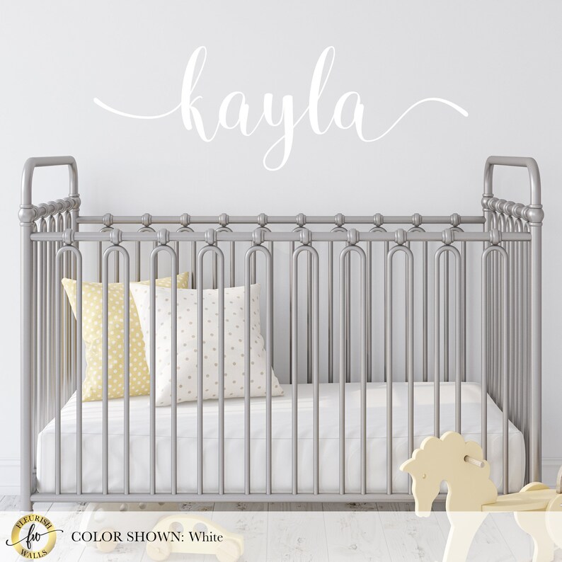Name Wall Decal Girl Nursery Wall Decal Personalized Name Etsy