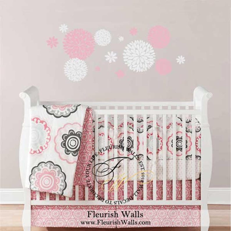 Dahlia Flower Wall Decal Baby Girl Nursery Decor Playroom Etsy