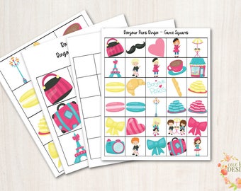 Bonjour Paris Bingo Game - Perfect for birthday parties or classroom games