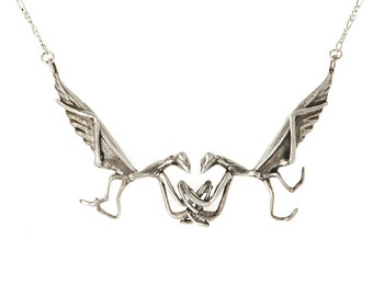 Praying Mantis necklace in .925 silver by Bakutis