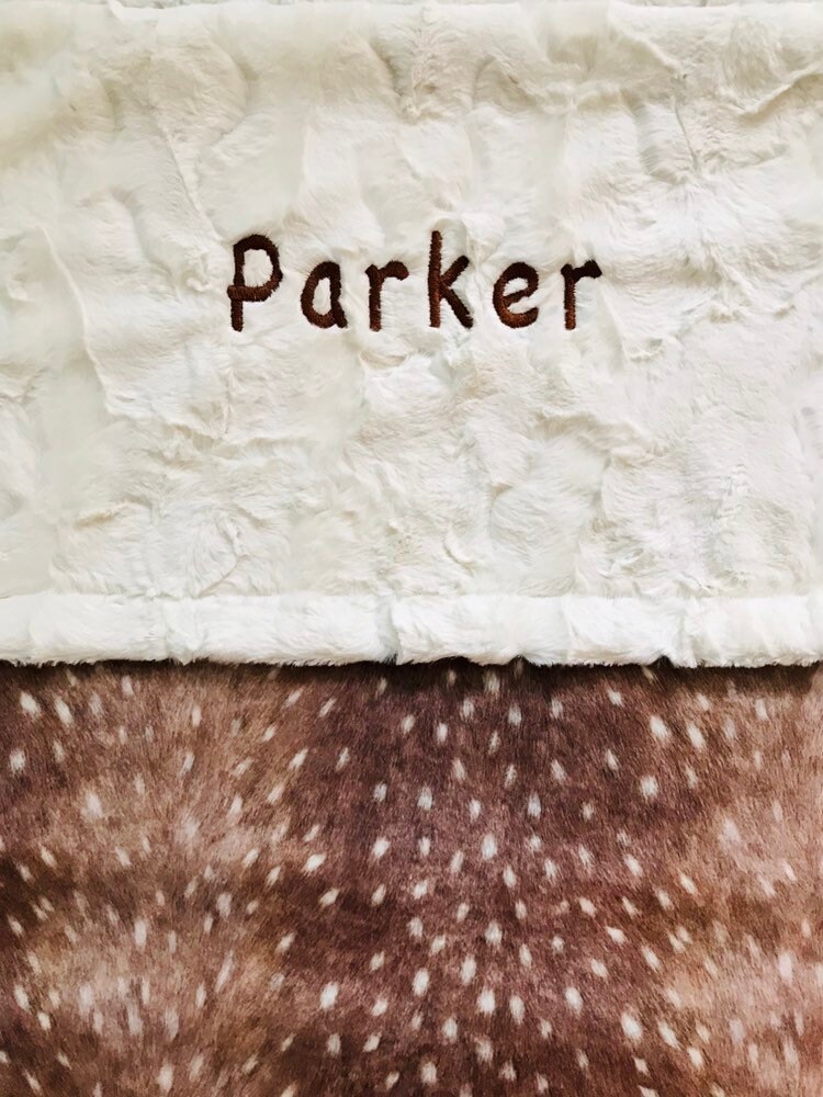 Deer Hide Baby Blanket Woodland Minky Baby Blanket Etsy