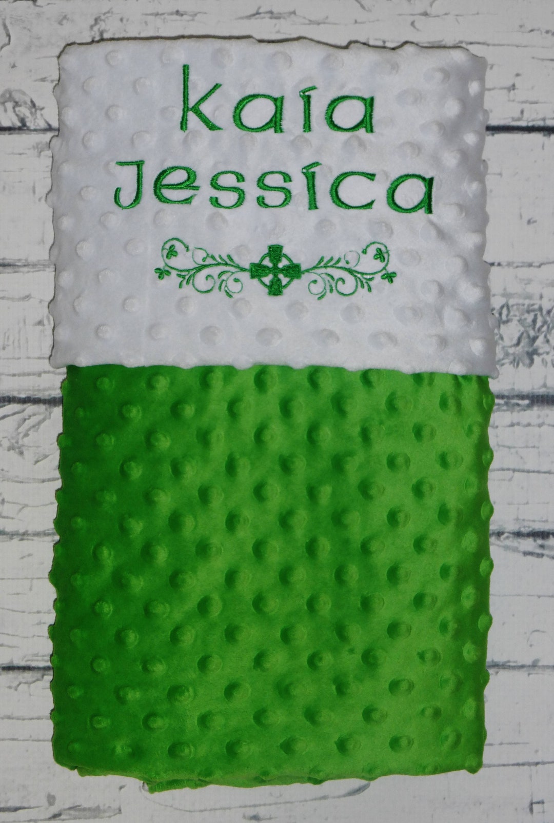 Irish Baby Blanket, Irish Baptism Blanket, Minky Baby Blanket