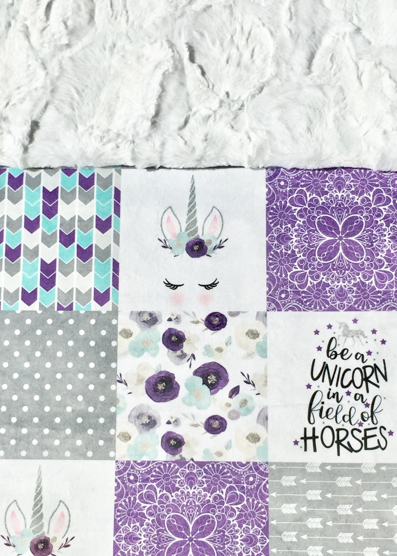 Unicorn Minky Baby Blanket Minky Baby Blanket Unicorn Baby Etsy