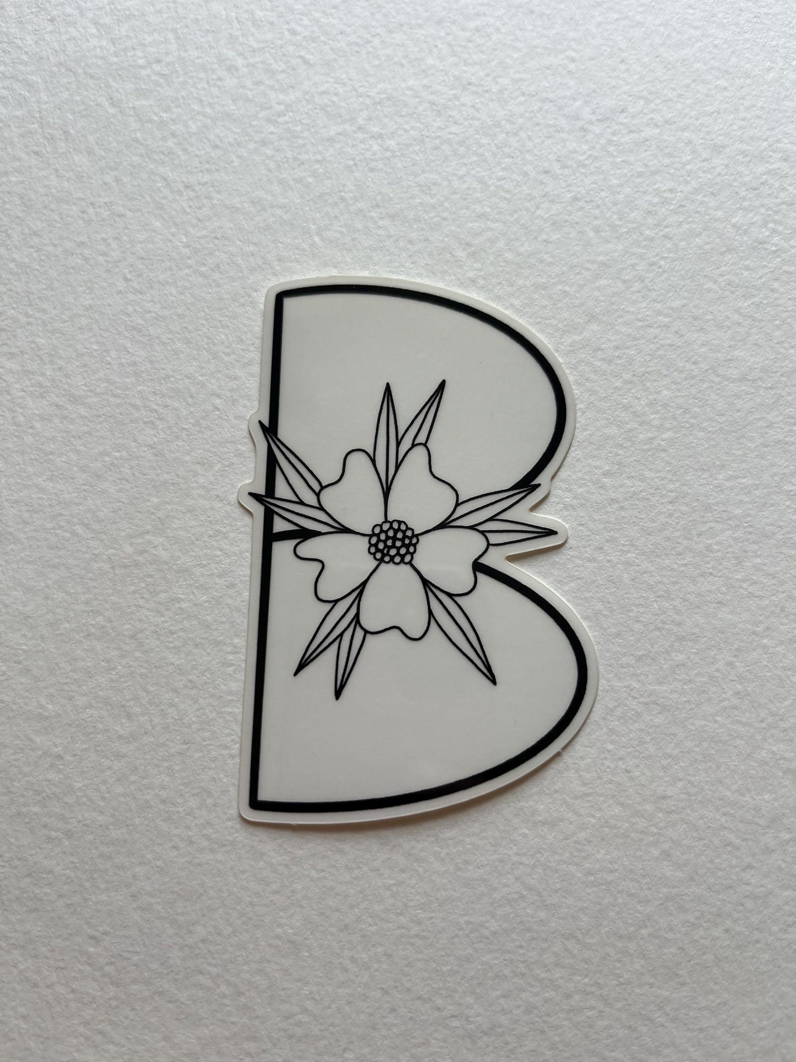 Letter B Sticker | Clear Waterproof Sticker | Monogram Letter B Sticker ...