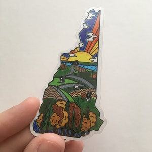 New Hampshire farm sticker,  WATERPROOF vinyl sticker, water bottle sticker, bumper sticker