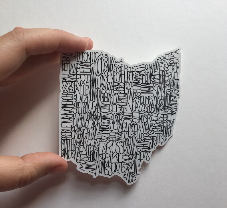 Ohio County Word sticker WATERPROOF vinyl sticker water Etsy