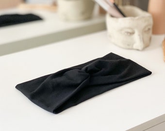 Headwrap, black twist knot headwrap