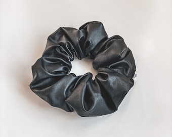 faux leather scrunchie