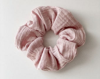 Blush gauze scrunchie