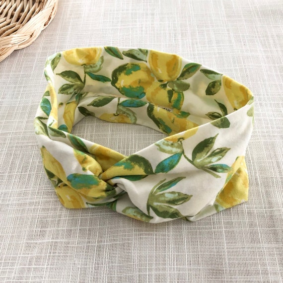lemon print headband