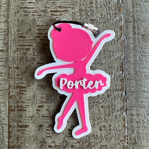 Personalized Dancer Name Keychain | Custom 3D Printed Bag Tag | Cute Backpack Keychain | Kids Name Keychain | Gift for Girls