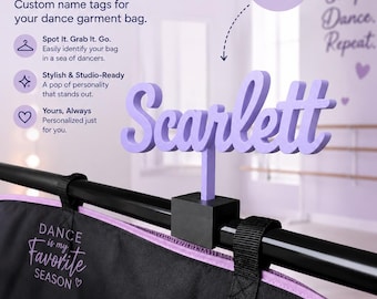 Placa de identificación personalizada para barra de bolsa de ropa de baile/animación/teatro (¡POR FAVOR LEA LA DESCRIPCIÓN!)