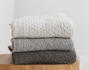 Alpaca baby blanket 100% baby girl gift knitted blanket eco friendly baby shower gift organic wool alpaca throw Oeko Tex standart GOTS