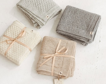 SAMPLE SALE Alpaca baby blanket 100% baby girl gift knitted blanket eco friendly baby shower gift organic wool throw Oeko Tex standard