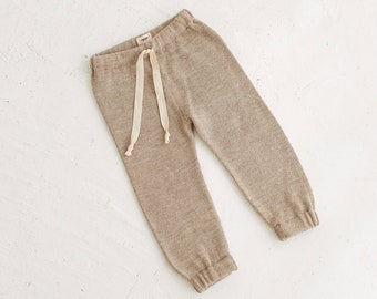 Alpaca jogger pants knitted in 100% baby alpaca kids sweatpants for kids girl boy toddler track pants sand gray blue pink camel wool pants