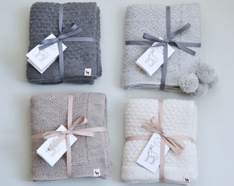 Alpaca baby blanket 100% baby girl gift knitted blanket eco friendly baby shower gift organic wool white alpaca throw Oeko Tex standart GOTS