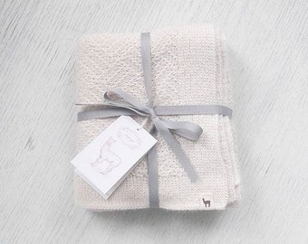 Newborn white blanket baby alpaca wool blanket baby shower gift knit baby blanket knitted stroller blanket handmade eco friendly blanket