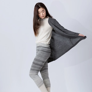 Long cardigan / alpaca cardigan in gray taupe charcoal dark gray navy blue ivory white image 1