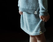Nordic skirt for girl knitted in alpaca wool 2-4 years