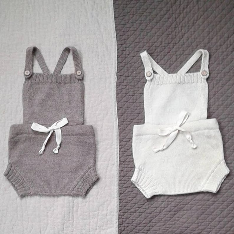 Baby romper knitted boy romper toddler romper girl romper newborn baby photo prop wool romper gray white romper baby boy girl shower gift image 1