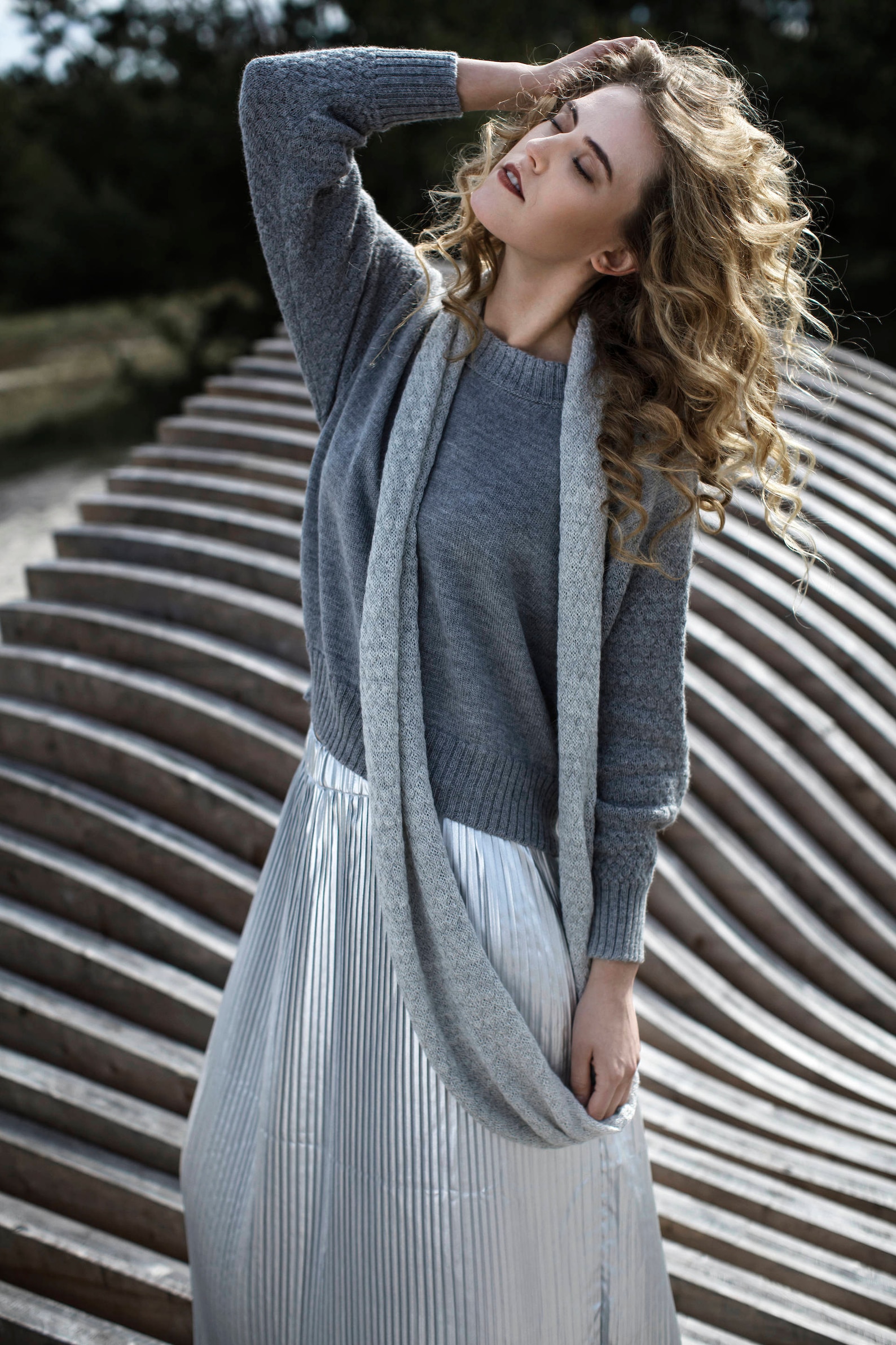 Fine Knit Gray Jumper Featuring Textured Sleeves 100 Baby Etsy