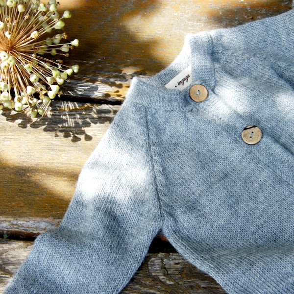 Baby knit jumpsuit alpaca wool overall baby boy outfit baby girl jumper raglan overall baby alpaca knit suit knit baby jumpsuit gray romper
