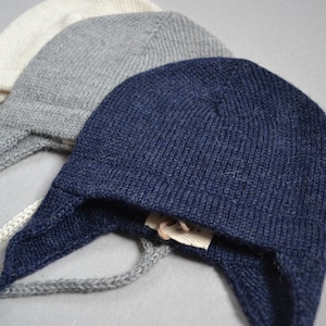 Kids earflap hat in alpaca wool