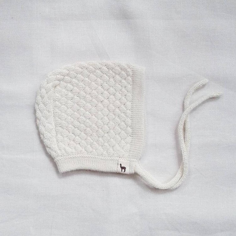 Baby hat alpaca wool baby cap textured knit newborn hat baby bonnet baby boy hat white gray brown taupe ivory pink baby gift baby girl gift image 2