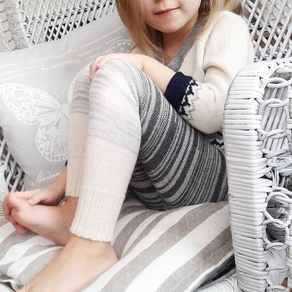 Kids leggings in ombre 100% baby alpaca sizes from 2 - 8 years