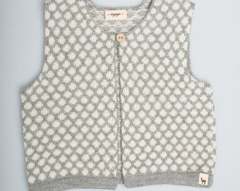 Polka dot vest in baby alpaca