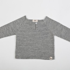 Raglan pullover / Baby alpaca gray sweater / light pullover for boy / girl / baby / toddler / kids