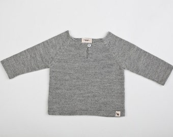 Raglan pullover / Baby alpaca gray sweater / light pullover for boy / girl / baby / toddler / kids