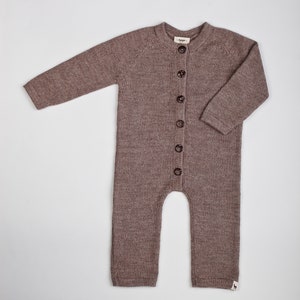 Baby overall wool brown baby suit baby alpaca jumpsuit knitted suit alpaca jumper alpaca onepiece wool bodysuit knitted wool one-piece image 4