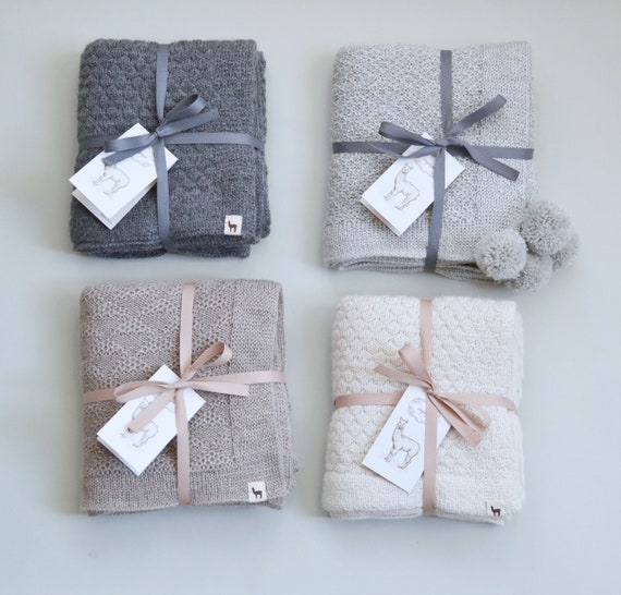 Alpaca Baby Blanket 100 Baby Girl Gift Knitted Blanket Eco Etsy