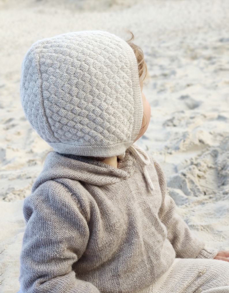 Baby hat alpaca wool baby cap textured knit newborn hat baby bonnet baby boy hat white gray brown taupe ivory pink baby gift baby girl gift image 5