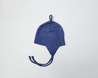 SALEdouble layer winter hat in 100% baby alpaca dark deni blue or mustard color