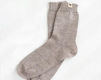 Alpaca socks knitted 100% baby alpaca wool warm winter socks stocking filler Christmas gift eco friendly gray brown white black for her him