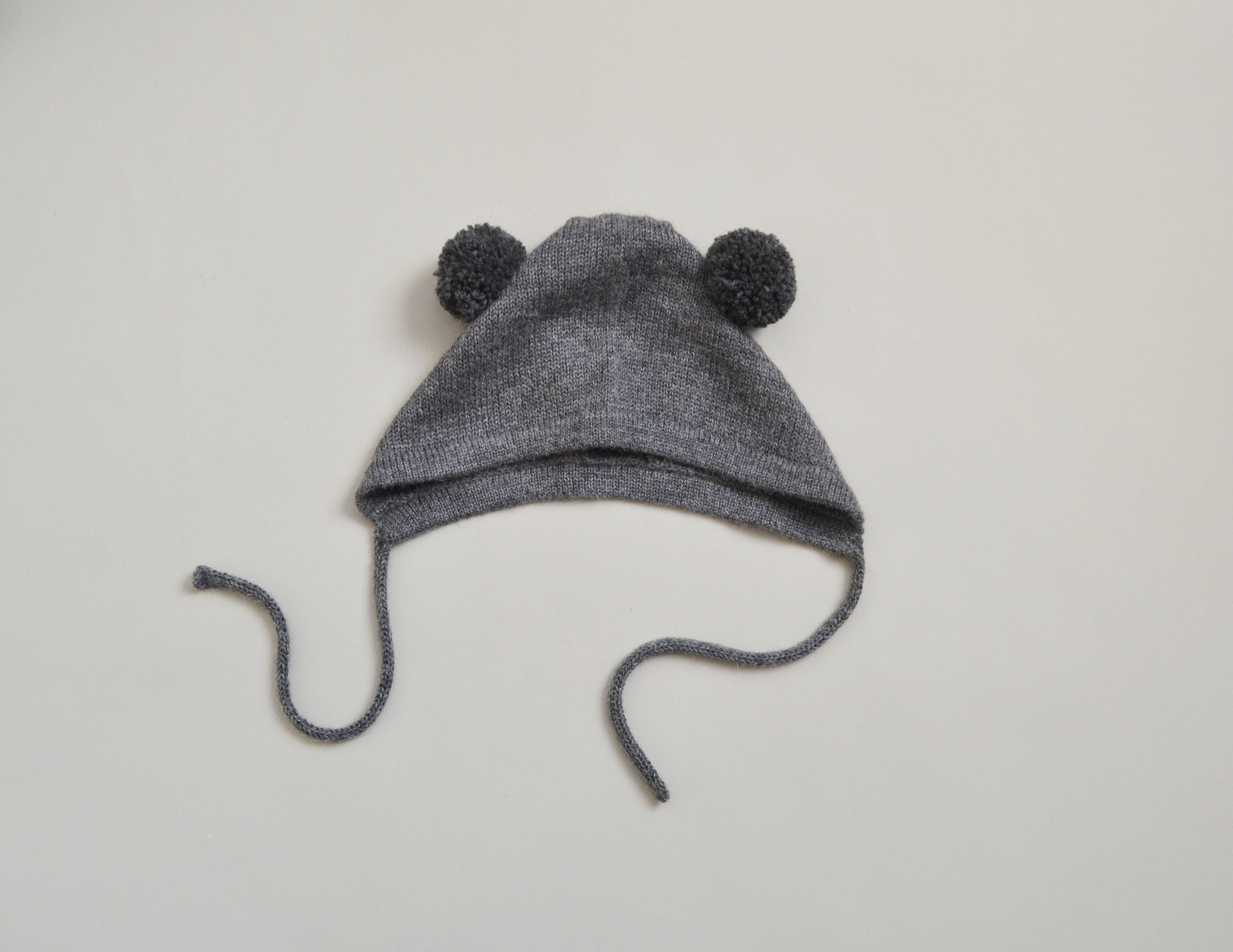 baby hat with pom pom ears