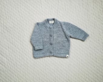 Baby cardigan in alpaca wool for boy girl newborn - 2 years