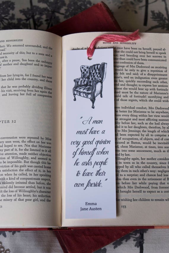 Emma Bookmark Jane Austen Quotes Etsy