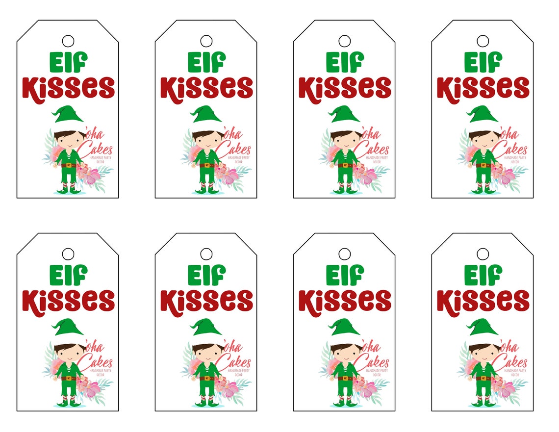 Elf Kisses Printable Printable Gift Gift Tags Gift Tags Printable | My ...